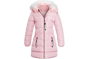 SS7 Girls' Parka Coat - Faux Fur, Fleece Lined, Zipper, Elasticated Ribbed Cuffs, 2 Zip Pockets, T-Back, Standard Length inches - Pink (3, 4, 7, 8, 9, 10, 11, 12, 13)