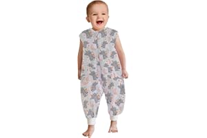 TURMIN Baby Sleeping Bag with Legs, 0.5 Tog Summer Infant Swaddle Sack with Feet, 100% Cotton Baby Wearable Blanket, Cute Cartoon Sleeveless Pyjamas for Girls Boys, Unicorn, L(2-3 Years)