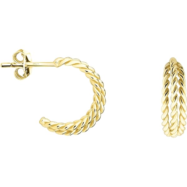 SOFIA MILANI Orecchini A Perno In Argento 925 – Design Attorcigliato A Palla, Placcati Oro, Ipoallergenici