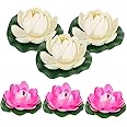 Luxshiny 6pcs Floating Artificial Lotus-flower Floating Flowers Pond Decor Simulated Lotus-flower Fish Tank Lotus Dance Flowers Props Dancing Props Artificial Flowers Beautiful Flower Props
