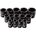 Arcan 1/2" Drive Shallow Impact Socket Set, Metric, 11mm - 32mm, 14 Pieces (AS21214M)