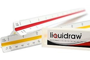 Liquidraw Règle triangulaire 30 cm | Outil métrique en plastique à code couleur | Caractéristiques échelles de 1:10 à 1:500 | Convient pour architectes et ingénieurs | Divisions précises | Comprend un