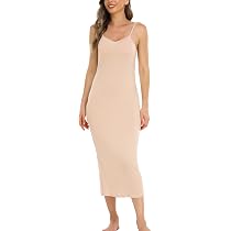 Jupon Long Modal Sopesil - Bretelles Réglables - Col V - Pour Robes Transparentes Ou Tenue Maison
