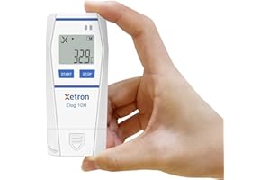 Xetron Registrador Temperatura y Humedad 4Pza Elog10H, Data Logger Con Certificado de Alta Precisión Registrador Datos Temperatura Humedad Reutilizable de 32000 Puntos