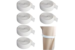 VEGCOO 6 Pcs Leg Bag Straps, Catheter Fixation Straps Urine Drainage Bag Strap, Catheter Tube Holder Catheter Night Bag Stand for Incontinence Urine Bag (White)