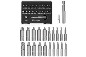 Lot de 22 extracteurs de vis endommagées pour vis endommagées, perceuse-visseuse Fixinus Tournevis Kit de retrait de vis Accessoires pour enlever les boulons cassés