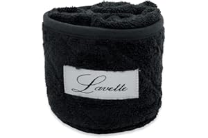 CA' D'ORO Cestino Lavette 100% Cotone 350 gr/mq con trapuntatura (Nero, 3 Lavette)