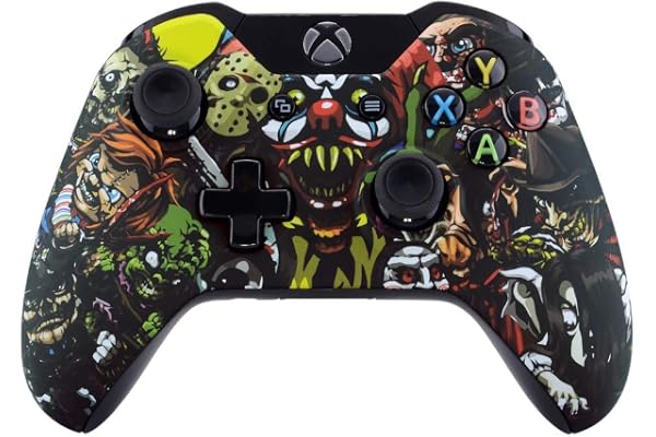 eXtremeRate Coque Avant de Remplacement pour Xbox One Standard Manette, Coque Avant Customisé pour Xbox One Standard Manette avec ou sans Prise Casque 3,5 mm, Fête Effrayante