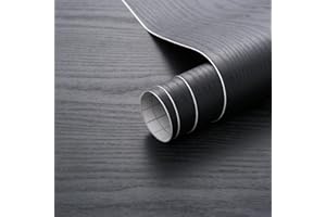 ARTHOME WALL DECOR Arthome Noir Bois Papier Peint Autocollant 90cmx3m,Auto Adhesif Film Vinyle Décoratif pour comptoir, armoire, surface de meuble et revêtement mural,Facile à nettoyer et amovible