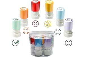 Hojalis Set 6 Timbri per Insegnanti, Timbri Scuola Primaria per Insegnanti, Timbri Motivazionali Scuola Primaria con Scatola, Timbri Maestra, Tamponi per Insegnanti per Incoraggiare Gli