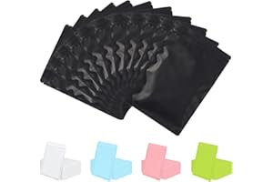 Rimiko 100 Piezas de Bolsa Opaco de Resellable de Aluminio Mylar Zip lock Bags, Bolsa Pequeña Plana con Cierre, Bolsa de Plástico para Alimentos y Muestras (Negro, 12x20cm)