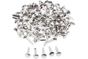 sharprepublic 50/100x Metal Brad Paper Fasteners Scrapbooking Split Pin Card Making Crafts - 100pcs silver round head