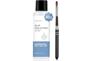Morovan Slip Solution Polygel: 120 ml Slip Soluciones Para Poly Gel de Uñas con Cepillo Tapa de Botella - Una Líquido Fácil DIY Poly Gel de Uñas