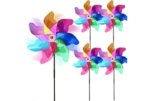 MUUGIY Reflective Bird Scarer Windmill,Sparkly Rainbow Pinwheel,pigeon bird scarers for gardens,Bird Deterrent Scarer,Garden Decorations Windmill Outdoor Pinwheel,windmills for children (5)