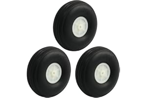 UXCELL sourcingmap 3 pièces RC maquette avion Aircraft D'atterrissage PU Pneu Roue D89mm H31mm d3.6mm