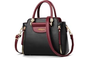 NICOLE & DORIS Women Top Handle Bag Elegant Handbags Contrast Color Shoulder Bags PU Leather Small Crossbody Bag Satchel Bag for Casual Daily