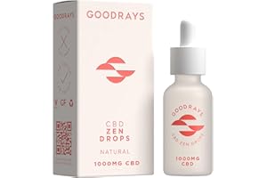 Goodrays - High Strength CBD Oil Drops for Anxiety - 1000mg CBD / 30ml - Natural Cannabidiol Zen Drops - Reduce Anxiety, Relieve Stress, Restore Balance - Natural CBD Oils