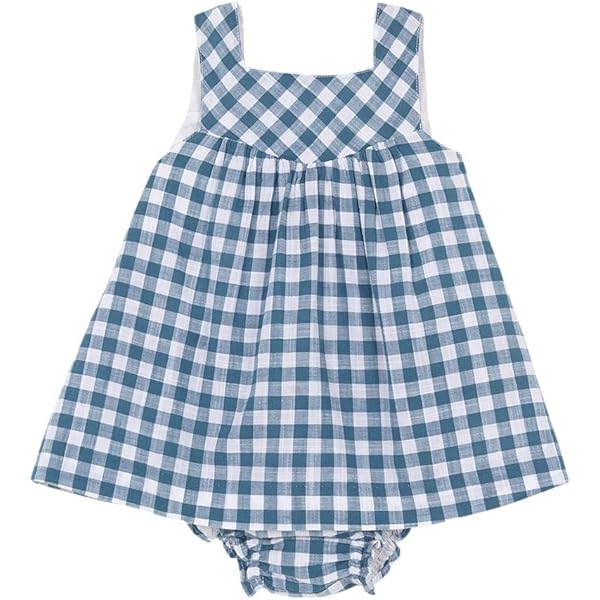 Sencillos Y Elegantes Vestido De Cuadros De Tirantes Niu00f1a