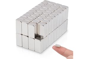 MIN CI 80 imanes de neodimio, mini imanes fuertes, 8 x 4 x 3 mm, pequeños magnéticos, rectangulares, para pizarras magnéticas, frigoríficos, fotos, tarjetas, oficina, manualidades, pizarra blanca