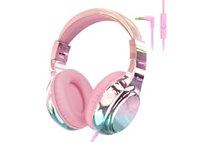JYPS Barnhörlurar, metalliska barnhörlurar trådbundna med 85/94 dB volymgräns, delningsfunktion, småbarns-headset för åldrarn