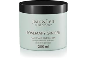 Jean & Len Rozmaryn i imbir, maska do włosów silnie zniszczonych, suchych i pozbawionych połysku włosów, intensywna pielęgnacja nawilżająca, bez parabenów, silikonów i mikroplastiku, 200 ml