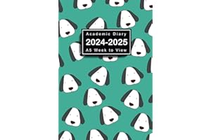 Academic Diary 2024-2025 Week to View A5: Planner from August 2024 to July 2025, 12 Months Diary, White Dog Pattern Cover