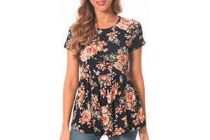 Bearsland Women's Nursing Tops Short Sleeve Scoop Neck Breastfeeding Shirt Maternity Clothes