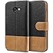 Produktbild BEZ Hülle für Samsung A5 2017 Hülle, Handyhülle Kompatibel für Samsung Galaxy A5 2017, Handytasche Schutzhülle Tasche [Stoff und PU Leder] mit Kreditkartenhaltern - Schwarz
