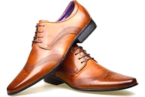 S & B Footwear Mens Leather Lined Smart Wedding Lace Up Brogues Formal Dress Oxford Shoes Size 6-12