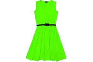 A2Z 4 Kids Girls Skater Dress Party Fashion Dresses with Free Belt Summer Dress Round Neck Flared Dresses Party Dress 2-13 Years