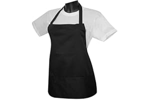 MISEMIYA - Grembiule Cuoco Unisex Chef Cameriere Grembiule da Cucina Grembiule Ref-865 - Nero, Pack*1