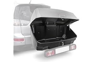 Ménabo Race 3 Kupplungsträger Fahrradträger 3 Räder + Nekkar Gepäckbox 300 Liter Silber