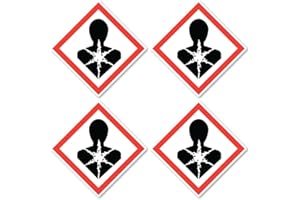 HAVATI Harmful to Health, Danger Symbol UN/GHS Hazard Pictogram - Stickers: 10 cm, Pack of 4