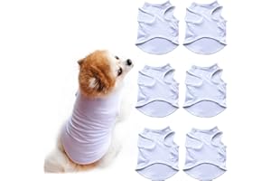 HACRAHO Blanko-Hunde-Shirts, weich, einfarbig, für Hunde, Katzen, Größe M, 6 Stück