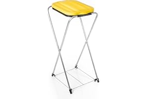 BigDean Müllsackständer - Müllbeutelhalter mit Gitterboden - GELB 120L klappbar - Gelber Sack Ständer Metall Müllsackhalter Mülltütenhalter Müllbehälter Ständer für gelben Sack