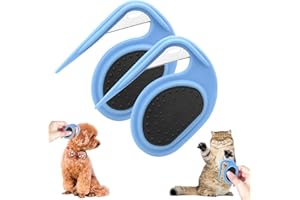 ‎ENITMOR Pet Knotting Comb, 2024 Neuer Entfilzungsmesser Katze mit Stahlklinge, 3 in 1 Multifunktions Haarentfernungskamm, Entfilzungsmesser Katze, Splitter Fell-Entwirrer Entfilzungskamm für Hunde (Blau)
