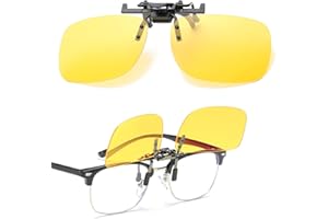 FEXPDL Night Driving Glasses Clip On Anti Glare Night for Men Driving Glasses Flip Up Night Driving Glasses Polarized Lenses