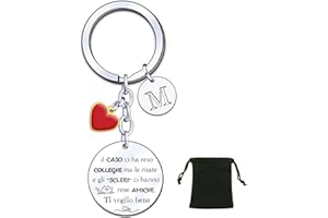 ZYMGUO Regalo per Colleghe Portachiavi A-Z con Iniziale per Colleghi Amica Portachiavi Regalo per Colleghi Che Va Via Grazie Pensione Regali per Collega Amici Regalo Compleanno Natale Donna Uomo