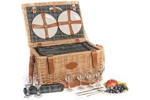 Les Jardins de la Comtesse Kosze piknikowe 6 osób Trianon Tartan Green, jeden rozmiar