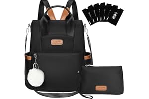 Eshow Mochila Mujer Antirrobo, Bolso Casual con Correa Ajustable y Asa Superior, Bandolera Multifuncional para Uso Diario Trabajo Viaje Escuela Compras y Universidad