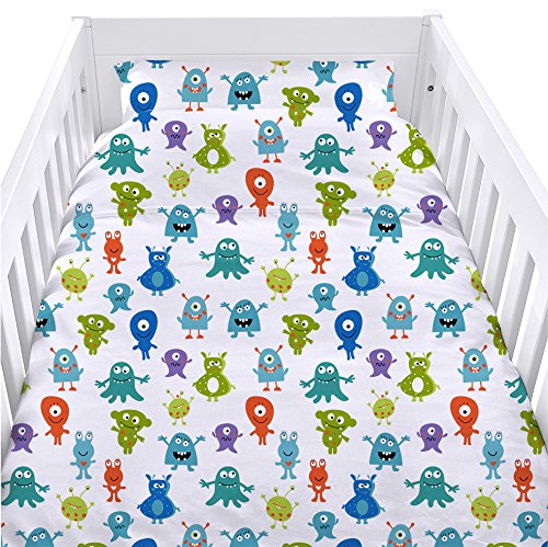 Monsters Aliens Design Children's Cot Size Duvet Cover Set 100cm x 120cm with Pillowcase