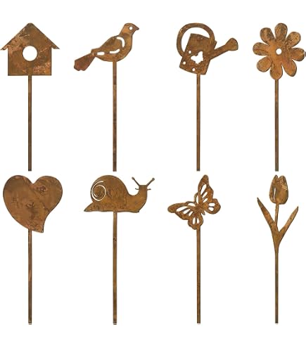 Set di 3 decorazioni a forma di farfalla in ruggine
