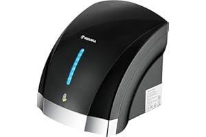 modunful Automatischer Handtrockner Elektrisch Wandmontage Infrarotsensor Händetrockner für Badezimmer Toiletten, 2000W Handtrockner Einstecken, Geräuscharm (40 db), Kompakte ABS-Abdeckung (Schwarz)