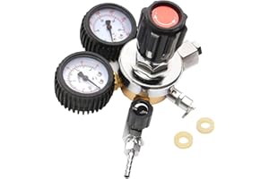 WMLBK Réducteur de pression CO2 - Réducteur de pression - Dioxyde de carbone - Double manomètre W21.8 R134A A/C - Régulateur de pression - Pour distributeurs de bière, brassage de bière, tireuse à bière