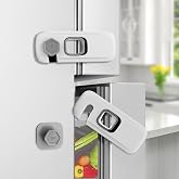 BECOMTO 5 Pieces Refrigerator Safety Child Doors Lock with 3M Adhesive, Baby Drawer Safety Lock, Safe Baby Doors for Kitchen