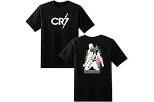 LOVEVO Boys Crew Neck T-Shirts, Cristiano Ronaldo CR7 Football Lovers Printed Round Neck Tee Tops for Boys, Girls & Kids, 5-15 Years