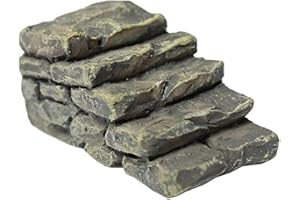 Gcroet Miniature résine Pont escalier Jardin Fée Ornement Fleur Plante en Pot Miniature Pierre Bend Pont Stairs Home Décor Fée Ornement Jardin Bonsai Artisanat, Les escaliers Droits