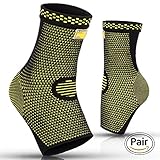 PURE SUPPORT Ankle Brace Sleeves with Best Compression – Effective Foot Pain Relief from Heel Spurs & Plantar Fasciitis –- One Pair Socks for Womens, Men & Kids –-Comfortable Fit & Highly Breathable