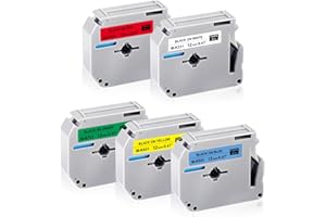 UNOKA M Tape Compatible for Brother P Touch PT-M95 PT-65 PT-80 PT-90 PT-70 PT-85 PT-45M PT-60 PT-55 Label Printers, M-K231 M-K431 M-K531 M-K631 M-K731, 12mm x 8m