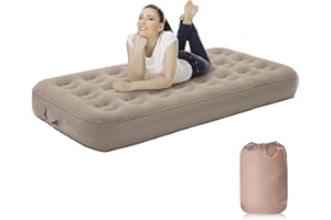 FEAHRZEUG ZODAS Single Air Bed, NO Socket Needed-JUST One-click, Self Inflating Mattress Single Air Bed with Built in Pump Airbed Single Mattress Inflatable Bed Blow up Mattress for Camping/Home 190x98x25cm
